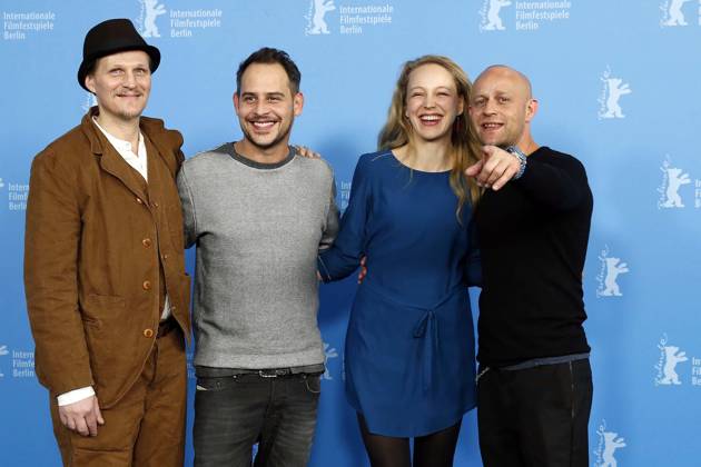 Juergen Vogel, Moritz Bleibtreu, Petra Schmidt-Schaller und Georg Friedrich Schauspieler zum Photo - Call zum Film Stereo am 08.02.14 - 64. Internationalen Filmfestspiele vom 06.02. - 16.02.2014 Berlin Germany