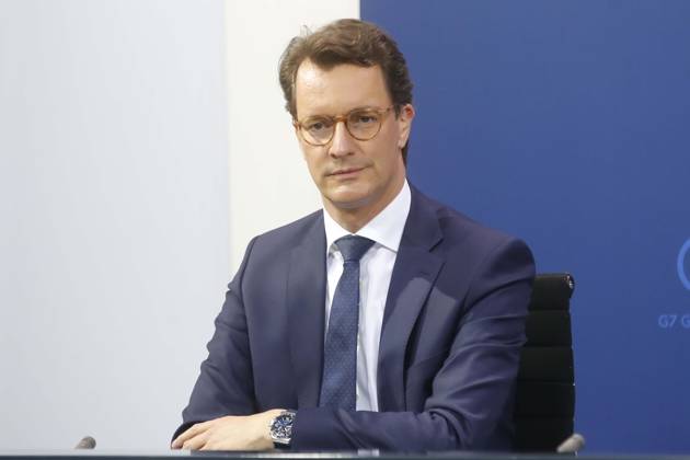 Pressekonferenz von Ministerpraesident Hendrik Wuest nach der Beratung Regierungschefs der Laender im Bundeskanzleramt in Berlin, Ministerpraesidentenkonferenz, Berlin Deutschland, Germany
