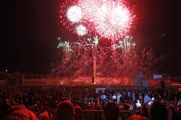 Pyronale 2011, Feuerwerkschampionat auf dem Maifeld am Berliner Olympiastadion, 2. Tag, Berlin Deutschland, Germany