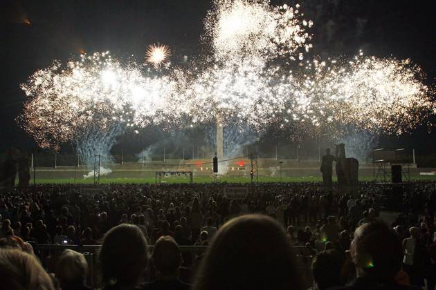 Pyronale 2011, Feuerwerkschampionat auf dem Maifeld am Berliner Olympiastadion, 2. Tag, Berlin Deutschland, Germany