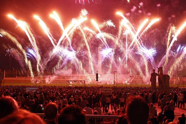 Pyronale 2011, Feuerwerkschampionat auf dem Maifeld am Berliner Olympiastadion, 2. Tag, Berlin Deutschland, Germany