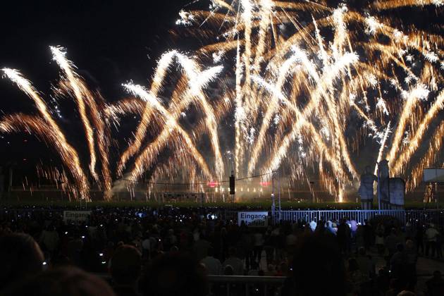 Pyronale 2011, Feuerwerkschampionat auf dem Maifeld am Berliner Olympiastadion, 2. Tag, Berlin Deutschland, Germany