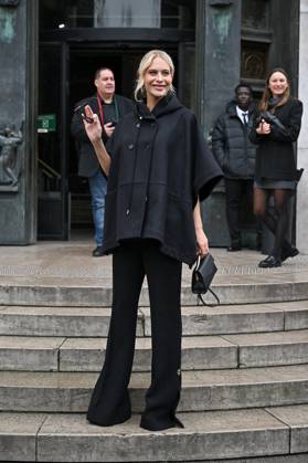 PFW Haute Couture Elie Saab Outside Arrivals JR Poppy Delevingne at Elie Saab show during Haute Couture Fashion Week in Paris, France on January 29, 2025. Photo by Julien Reynaud APS-Medias ABACAPRESS.COM Paris France Copyright: xReynaudxJulien APS-Medias ABACAx