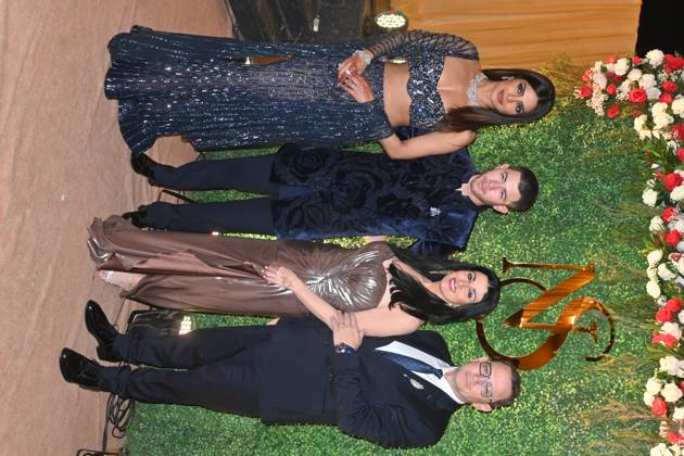 Mumbai, India, 6, FEBRUARY, 2025: Priyanka Chopra, joined by Nick Jonas, Anusha Dandekar, and Madhu Chopra, made a stunning appearance at her brother s sangeet ceremony. The glamorous gathering radiated celebration vibes, with the Jonas family adding an international charm to the festivities. Copyright: xx
