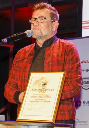 Matthias Freihof (Preisträger) bei der 17. Verleihung des ASKANIA-Award im Quatsch Comedy Club Berlin.