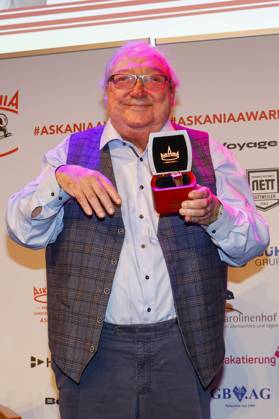 Preisträger Jacki Schwarz bei der 17. Verleihung des ASKANIA-Award im Quatsch Comedy Club Berlin.