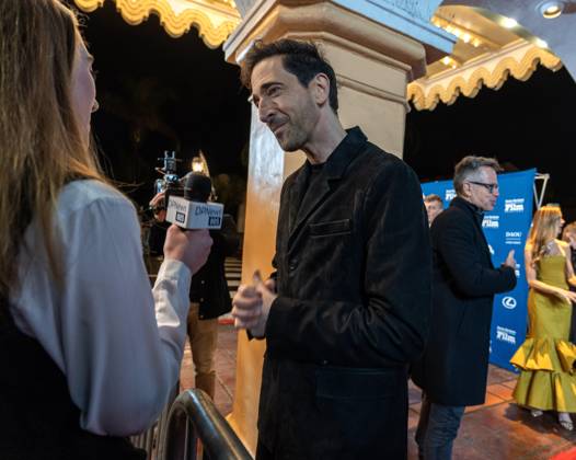 February 13, 2025, Santa Barbara, California, USA: Adrien Brody arrives at the red carpet Thursday night to receive the Cinema Vanguard Award at the 40th annual Santa Barbara International Film Festival. Spotlighting their performances in Brady CorbetÃ¢â‚¬â ¢s THE BRUTALIST, BrodyÃ¢â‚¬â ¢s portrayal of Toth highlights an immigrantÃ¢â‚¬â ¢s struggle to overcome his war-torn past and rebuild his life in a Post-War America. Pearce, in contrast, delivers a chilling, domineering performance as a wealthy art patron whose vision of American modernity collides with TothÃ¢â‚¬â ¢s. The tension between the two not only drives the narrative but also symbolizes the larger struggle between innovation and tradition. Santa Barbara USA - ZUMAa35_ 20250213_zaf_a35_011 Copyright: xDanielxA.xAndersonx