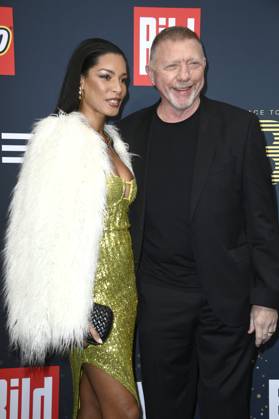 Bilder des Jahres 2025, Entertainment 02 Februar Entertainment Themen der Woche KW07 Boris Becker mit Ehefrau Lilian de Carvalho Monteiro bei der Place To B Party by BILD & Constantin Film im Rahmen der Berlinale 2025 im Restaurant Borchardt. Berlin, 15.02.2025