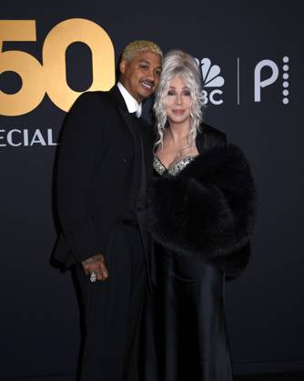 February 16, 2025, New York, New York, Unites States: Alexander Edwards and Cher attend the SNL50: The Anniversary Show at 30 Rockefeller Plaza in New York. February 16, 2025. New York Unites States - ZUMAp281 20250216_zea_p281_087 Copyright: xPhotoxImagexPressx