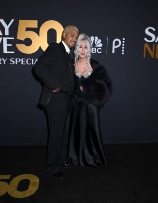 February 16, 2025, New York, New York, Unites States: Alexander Edwards and Cher attend the SNL50: The Anniversary Show at 30 Rockefeller Plaza in New York. February 16, 2025. New York Unites States - ZUMAp281 20250216_zea_p281_102 Copyright: xPhotoxImagexPressx