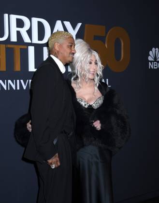 February 16, 2025, New York, New York, Unites States: Alexander Edwards and Cher attend the SNL50: The Anniversary Show at 30 Rockefeller Plaza in New York. February 16, 2025. New York Unites States - ZUMAp281 20250216_zea_p281_105 Copyright: xPhotoxImagexPressx