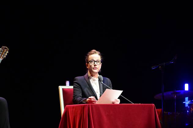 Claudia Michelsen bei der Verleihung des Friedenspreis Dresden 2025 - International Peace Prize an den Europäischen Gerichtshof für Menschenrechte (EGMR) in der Semperoper. Dresden, 16.02.2025 Sachsen Germany Copyright: xMatthiasxWehnertx