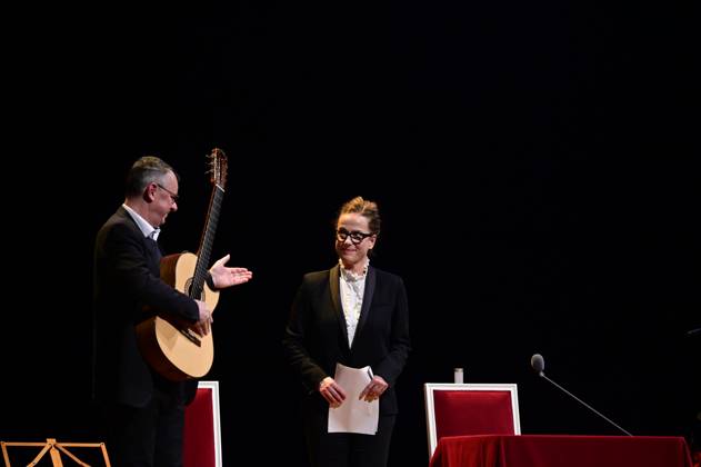 Frank Fröhlich und Claudia Michelsen bei der Verleihung des Friedenspreis Dresden 2025 - International Peace Prize an den Europäischen Gerichtshof für Menschenrechte (EGMR) in der Semperoper. Dresden, 16.02.2025 Sachsen Germany Copyright: xMatthiasxWehnertx