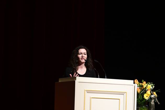 Constanze Geiert bei der Verleihung des Friedenspreis Dresden 2025 - International Peace Prize an den Europäischen Gerichtshof für Menschenrechte (EGMR) in der Semperoper. Dresden, 16.02.2025 Sachsen Germany Copyright: xMatthiasxWehnertx