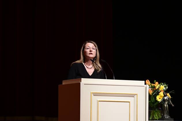 Bürgermeisterin Annekatrin Klepsch bei der Verleihung des Friedenspreis Dresden 2025 - International Peace Prize an den Europäischen Gerichtshof für Menschenrechte (EGMR) in der Semperoper. Dresden, 16.02.2025 Sachsen Germany Copyright: xMatthiasxWehnertx