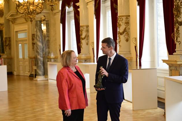 Sabine Leutheusser-Schnarrenberger und Marko Bosnjak bei der Verleihung des Friedenspreis Dresden 2025 - International Peace Prize an den Europäischen Gerichtshof für Menschenrechte (EGMR) in der Semperoper. Dresden, 16.02.2025 Sachsen Germany Copyright: xMatthiasxWehnertx