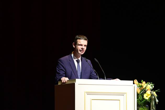 Marko Bosnjak bei der Verleihung des Friedenspreis Dresden 2025 - International Peace Prize an den Europäischen Gerichtshof für Menschenrechte (EGMR) in der Semperoper. Dresden, 16.02.2025 Sachsen Germany Copyright: xMatthiasxWehnertx