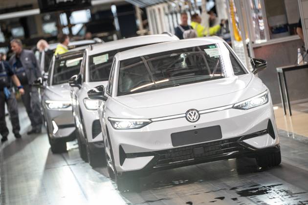Kombinierte Produktionslinie für die Elektrofahrzeuge ID.4 und ID.7 im Emder Volkswagen-Werk;Kombinierte Produktionslinie für die Elektrofahrzeuge ID.4 und ID.7 im Emder Volkswagen-Werk, Emden Niedersachsen Deutschland VW-Werk