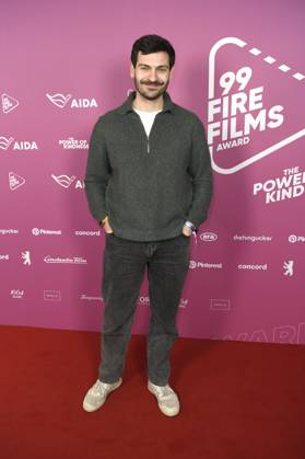 Jonas Hummels beim 99Fire Films Award während der Berlinale 2025 in der Astor Film Lounge. Berlin, 19.02.2025