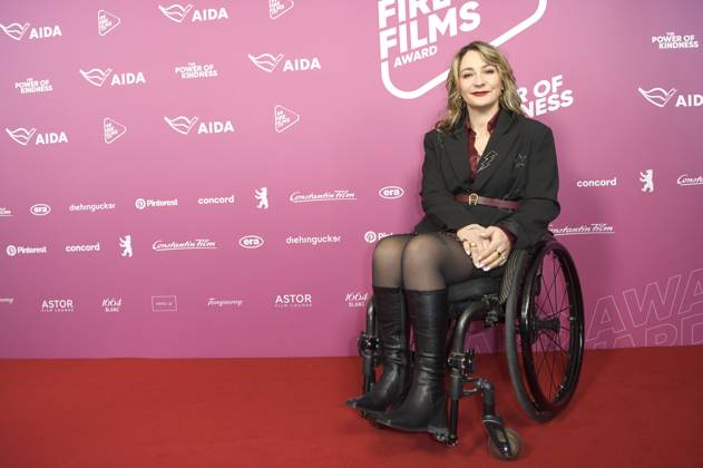 Kristina Vogel beim 99Fire Films Award während der Berlinale 2025 in der Astor Film Lounge. Berlin, 19.02.2025
