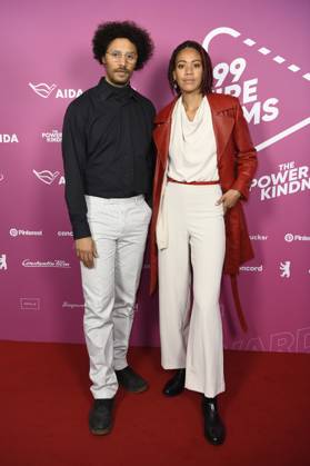 Marvin Krüger und Pauline Afaja beim 99Fire Films Award während der Berlinale 2025 in der Astor Film Lounge. Berlin, 19.02.2025