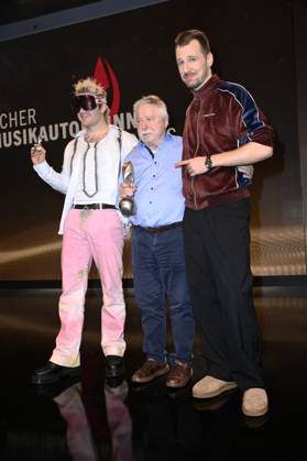 Ski Aggu, Ayliva und Alligatoah beim 16. Deutschen Musikautor*innenpreis der GEMA 2025 im Hotel The Ritz-Carlton. Berlin, 27.02.2025