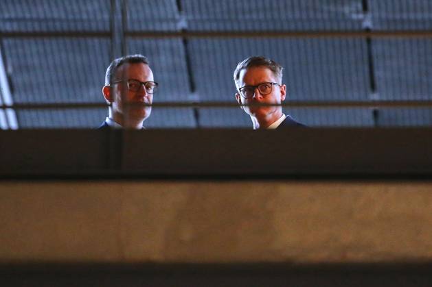 Bilder des Jahres 2025, News 03 März News Themen der Woche KW10 News Bilder des Tages Berlin, Deutschland, 03.03.2025: Deutscher Bundestag: Sondierungen zwischen Union und SPD - 2. Verhandlungstag: Jens Spahn und Carsten Linnemann, beide CDU Copyright: xdtsxNachrichtenagenturx dts_61603