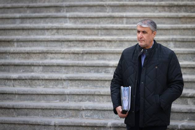 March 5, 2025, Tehran, Iran: Head of Iran Atomic Organization (AEOI) MOHAMMAD ESLAMI, arrives a government meeting in Tehran. Tehran Iran - ZUMAi98_ 20250305_zih_i98_031 Copyright: xIranianxPresidencyx