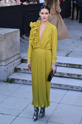 PFW Elie Saab Arrivals Olivia Palermo attending the Elie Saab Womenswear Fall Winter 2025-2026 show as part of Paris Fashion Week in Paris, France on March 08, 2025. Photo by Aurore Marechal ABACAPRESS.COM Paris France Copyright: xMarechalxAurore ABACAx
