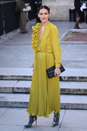 PFW Elie Saab Arrivals Olivia Palermo attending the Elie Saab Womenswear Fall Winter 2025-2026 show as part of Paris Fashion Week in Paris, France on March 08, 2025. Photo by Aurore Marechal ABACAPRESS.COM Paris France Copyright: xMarechalxAurore ABACAx