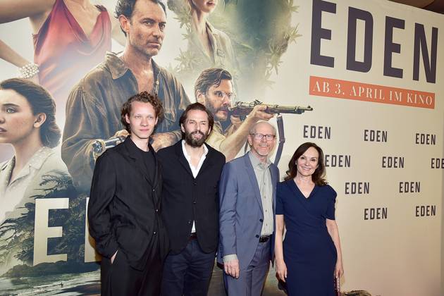 Special Screenings von EDEN Felix Kammer, Quirin Berg GF Wiedemann & Berg Filmproduktion Ron Howard, Regisseur, Jasna BVavra Head of Theatrical Entertainment, V.l.n.r Special Screenings von EDEN in Berlin, am 20.03.2025