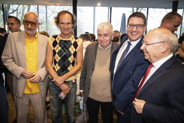 Verleihung des Comedy Preises Recklinghäuser Hurz 2025 ** NUR FÜR REDAKTIONELLE ZWECKE ** EDITORIAL USE ONLY **<p>Verleihung des Comedy Preises Recklinghäuser Hurz 2025 am Montag, 24. März 2025 im Festspielhaus in Recklinghausen. Gruppenbild vor Beginn der Show. Recklinghausen NRW Recklinghausen Copyright: StefanxArendx xFUNKExFotoxService