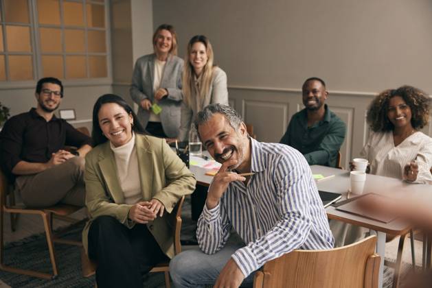 Portrait of happy multiracial male and female creative professionals in meeting room at office Sweden, Stockholm, model released, property released Copyright: xMaskotx , MA116646 MA116646