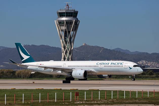 Cathay Pacific restored Its Barcelona-Hong Kong route The company Cathay Pacific restores its route between Barcelona and Hong Kong with the arrival at El Prat airport of an Airbus A350-941, in Barcelona, Spain, on March 31, 2025. Barcelona Barcelona Spain  Copyright: xUrbanandsportx originalFilename: urbanandsport-cathaypa250331_npIxm