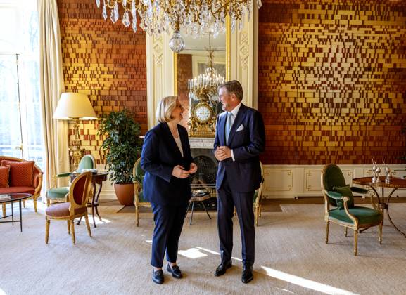 03-04-2025 HtB King Willem-Alexander during a meeting with the President of the Federal Council of the Federal Republic of Germany, Anke Rehlinger, at palace Huis ten Bosch in The Hague. Â Copyright: xPPEx