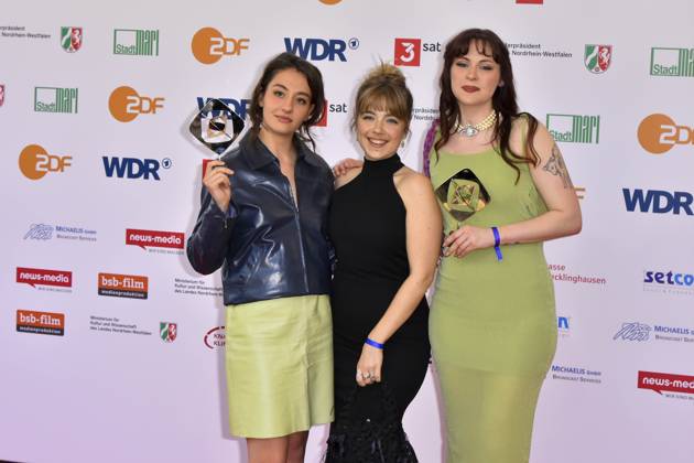 Jana Forkel, Elsa van Damke, Marie Bloching, (Angemessen Angry) Preistraeger zu Gast bei der Verleihung des 61.Grimme Preis am 04.04.2025 in Marl NRW Deutschland