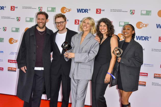Paula Menzel, Leonie Haenchen, Nikolas Holl, Lucie Schoener, Philipp Weimar (Atlas) Preistraeger zu Gast bei der Verleihung des 61.Grimme Preis am 04.04.2025 in Marl NRW Deutschland