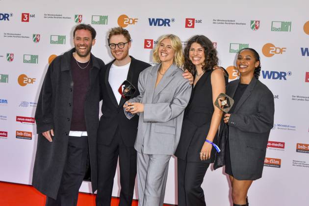 Paula Menzel, Leonie Haenchen, Nikolas Holl, Lucie Schoener, Philipp Weimar (Atlas) Preistraeger zu Gast bei der Verleihung des 61.Grimme Preis am 04.04.2025 in Marl NRW Deutschland