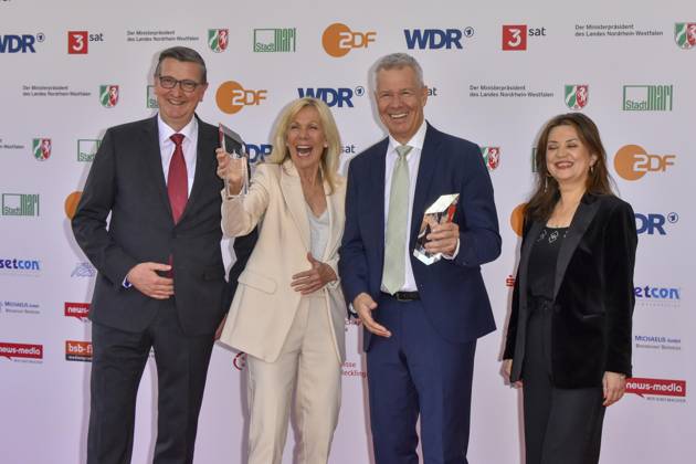 Ulrike von der Groeben, Martin Rabanus, Peter Kloeppel, Cigdem Uzunoglu RTL Preistraegeri zu Gast bei der Verleihung des 61.Grimme Preis am 04.04.2025 in Marl NRW Deutschland