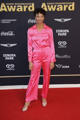 Malaika Mihambo bei der Verleihung des 25. Radio Regenbogen Award 2025 in der Europa-Park Arena. Rust, 04.04.2025