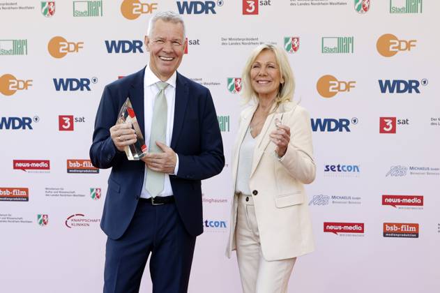 Peter Kloeppel und Ulrike von der Groeben bei der 61. Verleihung des Grimme Preises 2025 im Theater Marl. Marl, 04.04.2025
