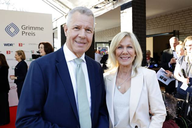 Peter Kloeppel und Ulrike von der Groeben bei der 61. Verleihung des Grimme Preises 2025 im Theater Marl. Marl, 04.04.2025