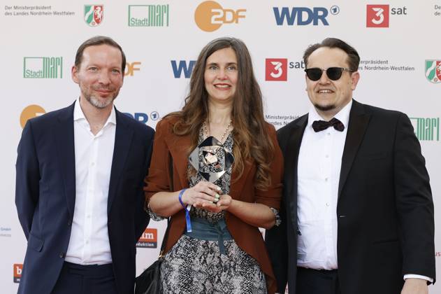 Gast, Anja Marquardt und Martin Danisch bei der 61. Verleihung des Grimme Preises 2025 im Theater Marl. Marl, 04.04.2025