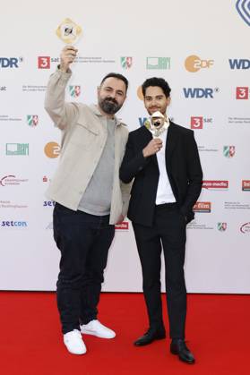 Bilal Bahadir und Cagdas Eren Yüksel bei der 61. Verleihung des Grimme Preises 2025 im Theater Marl. Marl, 04.04.2025