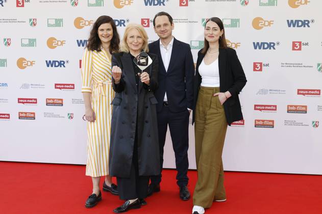 Sophie Averkamp, Maren Kroymann, Sebastian Colley und Maira Inselmann bei der 61. Verleihung des Grimme Preises 2025 im Theater Marl. Marl, 04.04.2025