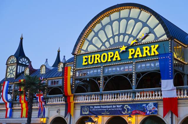 Rust, Germany - April 04, 2025: The 25th Radio Regenbogen Award at Europa-Park with general Atmosphere of the Park Entrance 25th Radio Regenbogen Award at Europa-Park