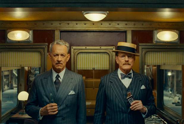 Bryan Cranston and Tom Hanks USA. Bryan Cranston and Tom Hanks in a scene from (C)Focus Features new movie: The Phoenician Scheme (2025). Plot: The story of a family and a family business. Director: Wes Anderson LMK110-J11027-100425 Supplied by LMKMEDIA. Editorial Only. Landmark Media is not the copyright owner of these Film or TV stills but provides a service only for recognised Media outlets. 