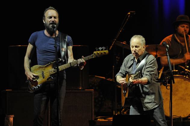 Sting and Paul Simon performing at o2 Arena LONDON, ENGLAND - APRIL 15: Sting and Paul Simon performing at o2 Arena on April 15, 2015 in London, England. CAP MAR Martin Harris Great Britain Copyright: xMartinxHarris CapitalxPicturesx