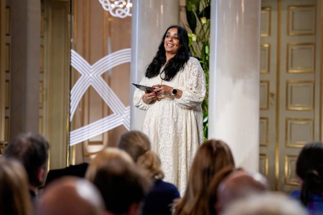 Fosse-fest pa Slottet Oslo 20250424. Kronprinsesse Mette-Marit hedrer nobelprisvinner Jon Fosse med historiens forste Fosseforedrag og Fosseprisen under en seremoni i den store festsal pa Slottet. Kronprinsessen deler ogsa ut den nyopprettede Fosseprisen for oversettere til tyske Hinrich Schmidt-Henkel. Foto: Heiko Junge NTB POOL Oslo Norge X2FoaXbI5zU EDITORIAL USE ONLY Ref:_BNC_POLX2FoaXbI5zU.jpg Copyright: xHeikoxJungex xNTBx