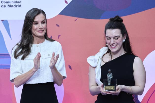 24-04-2025 Madrid Queen Letizia with Marina Montero Aquirre at the presentation of the 47th edition of the childrens and youth literature El Barco de Vapor and Gran Angular awards in Madrid. No Spain Â  Copyright: xPPEx